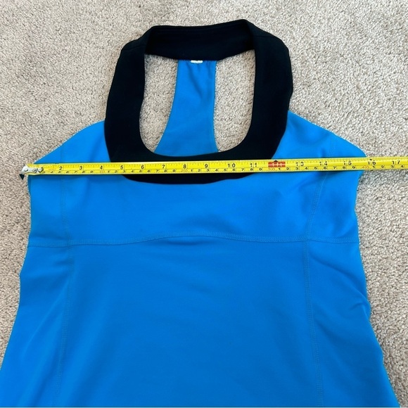 LULULEMON blue black scoop neck racer back tank top Sz 10 - Picture 7 of 9
